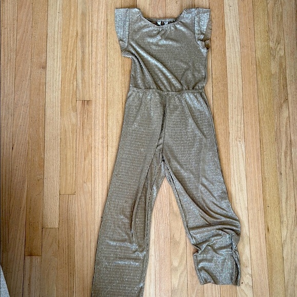 Girls Gold Jumpsuit sz 10 - Picture 1 of 4